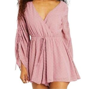 Altar’d State Mauve Shorts Wrap Top Romper Size Medium